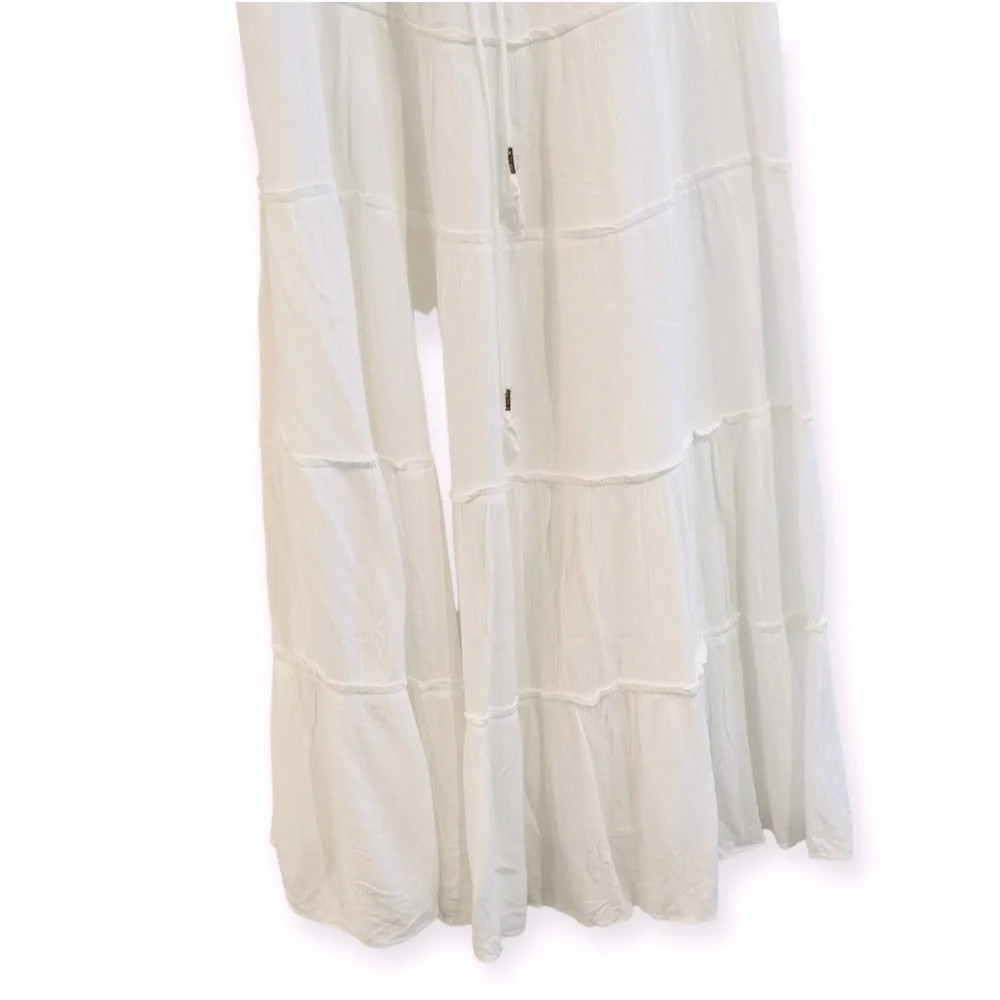 ANTHROPOLOGIE Tiered A Line White Sleeveless Dress Size M NEW - Picture 7 of 12